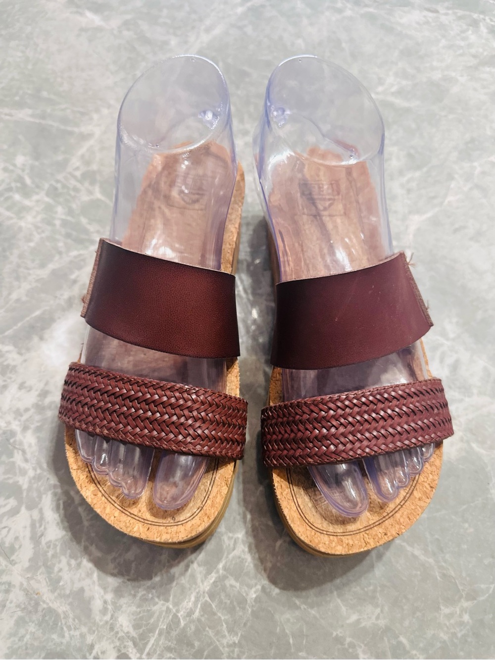 Reef Brown  Braided Double Strap Boho Platform Sandals Size 6